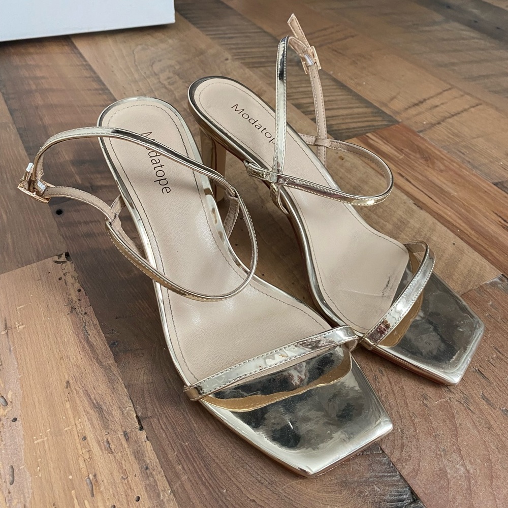 Gold Chrome Heels